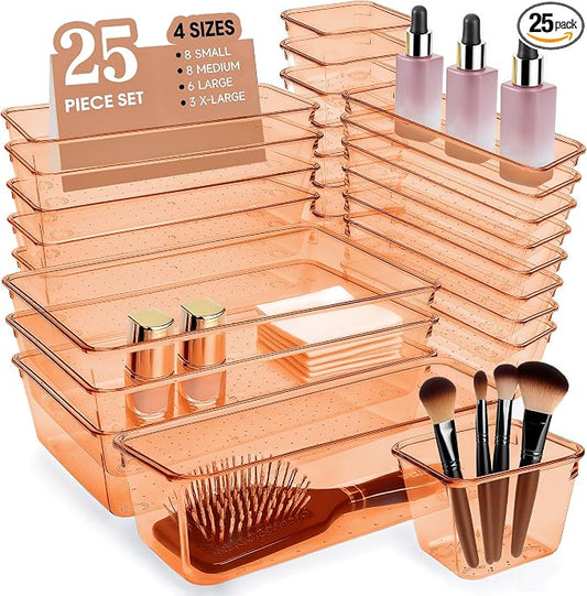 Coffee Acrylic Drawer Organizers Set Storage by Unknown