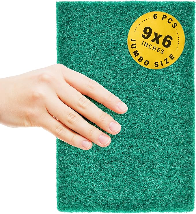 DecorRack 6 X-Large Scouring Pads 9" x 6" Extra Large Dish Pad - Image 3