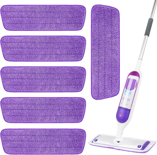 6 Pack Reusable Microfiber Mop Pads by ZEHRAI