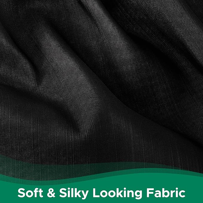 Biscaynebay Wrap Around Bed Skirts for Full & Full XL Beds Short Drop of 12", Black Adjustable Elastic Dust Ruffles Easy Fit Wrinkle Resistant Silky Luxurious Fabric Machine Washable