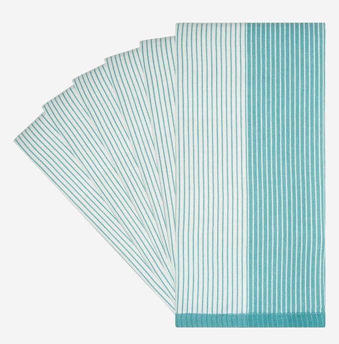 Premium Kitchen Towels | Yarn Dyed Flat Woven Stripe Kitchen Towel Set| 238 GSM - Image 2