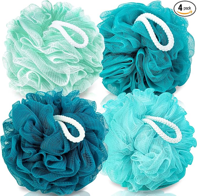 Loofah for Women 75g 4 Pack, Bath Sponge Soft Mesh Shower Puff Loofah Sponge by MTDLYICE