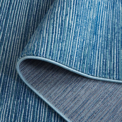 SAFAVIEH Vision Collection Area Rug - 5' Square, Blue, Modern Ombre Design, Non-Shedding & Easy to Clean, Ideal for Living Room, Bedroom, Dining Space (VSN606M)