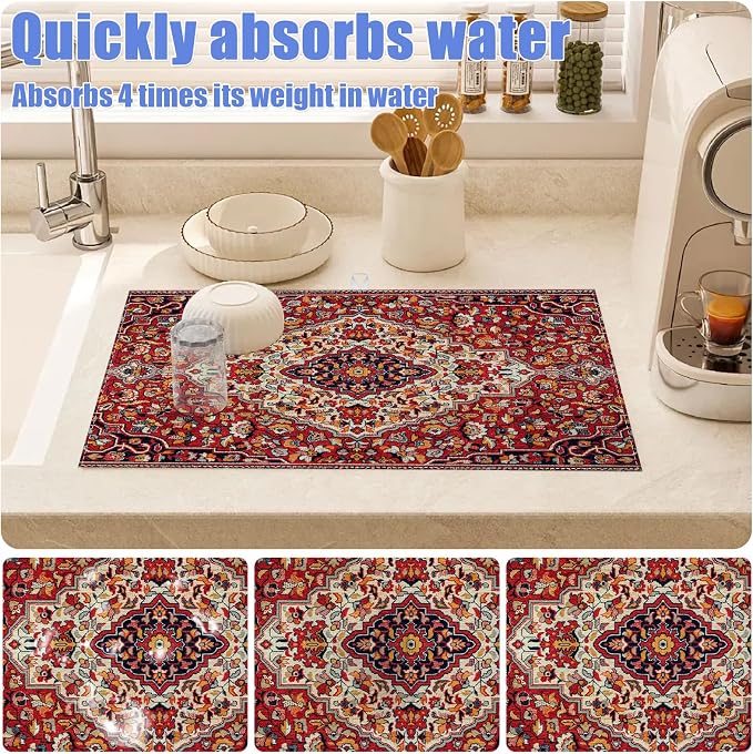 Boho Vintage Ethnic Dish Drying Mat - Image 4