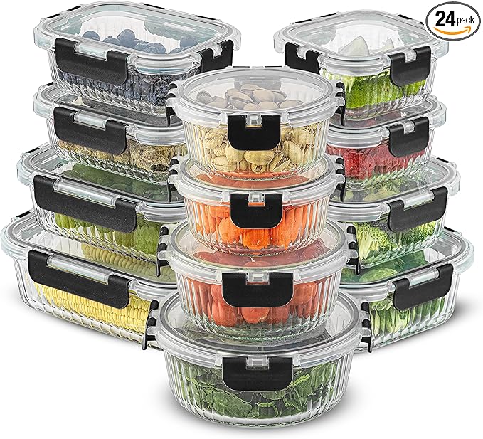 JoyJolt 24pc Borosilicate Glass Storage Containers by JoyJolt