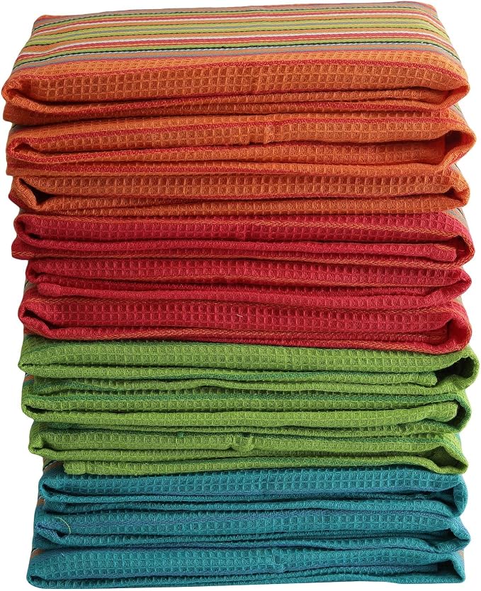 DG Collections 100% Cotton Salsa Kitchen Towels – 4 Pack, Super Absorbent Dish - Image 6