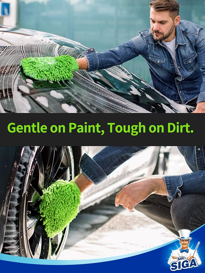 MR.SIGA Premium Microfiber Soft Chenille Car Wash Mitt - Image 3