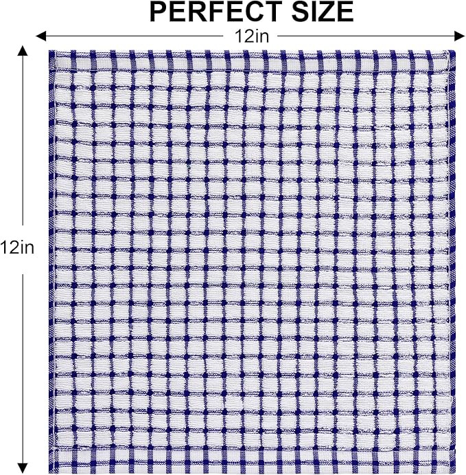 Kitinjoy Cotton 12 Pack Terry Kitchen Dish Cloths, 12 x 12 Inches Super Soft - Image 6