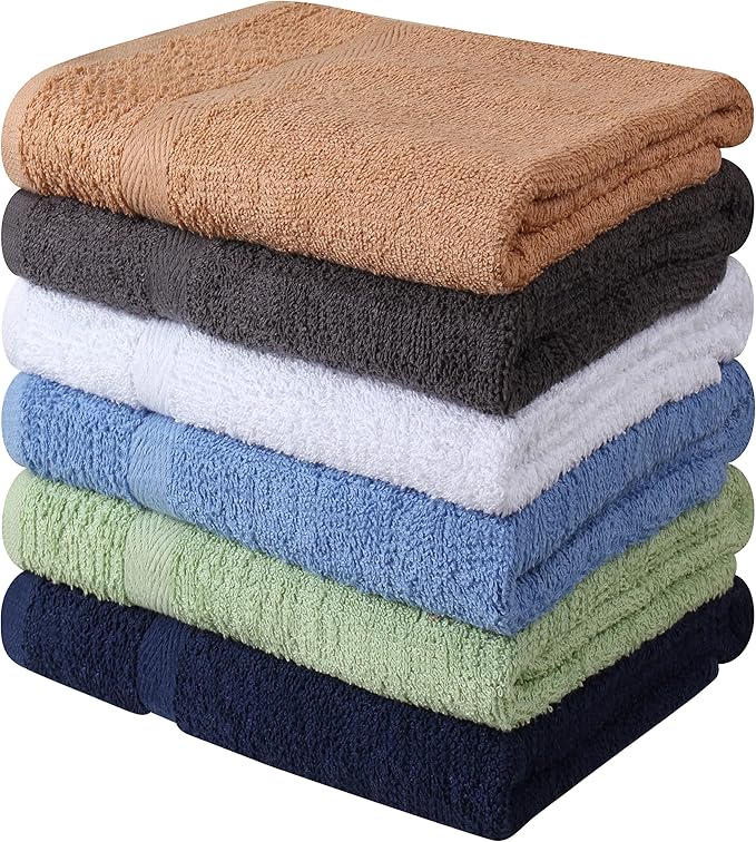 Towel and Linen Mart 100% Cotton 6 Pack Bath Towel Set, Quick Dry, Super by T+%26+L+Towel+and+Linen+Mart