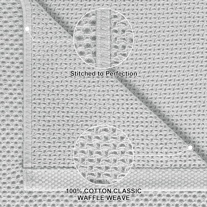 Homaxy 100% Cotton Kitchen Towels and Dishcloths Set, 12 x 12 Inches and 13 x - Image 2