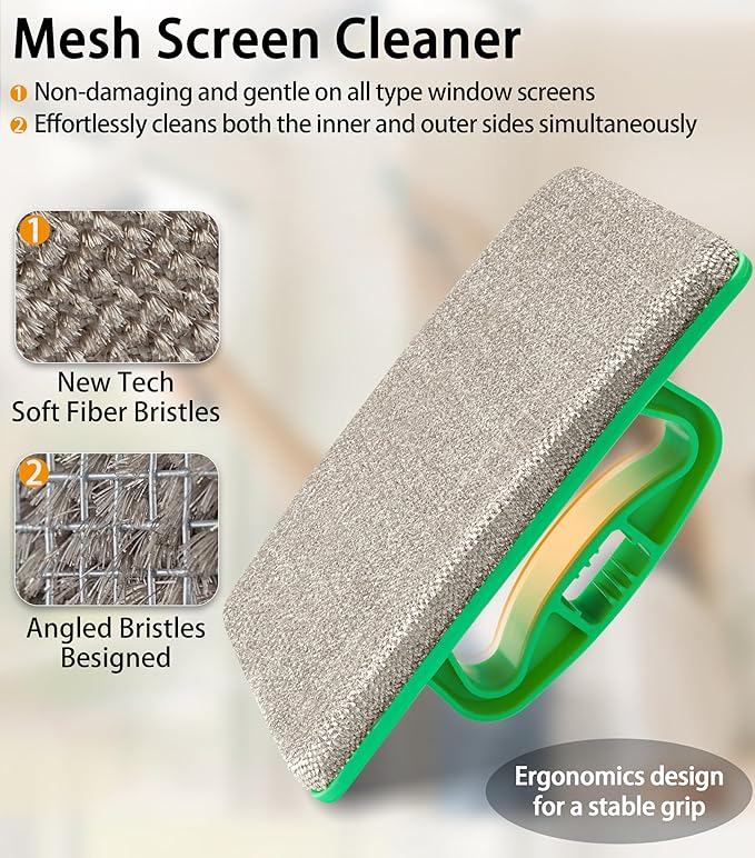MyLifeUNIT 2 Packs Mesh Screen Cleaner, Detachable Window Screen Cleaning Brush - Image 4