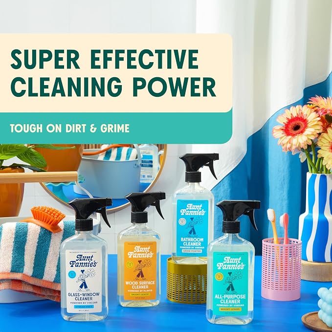 Aunt Fannie's Cleaning Spray Variety Pack, Lemon All Purpose Vinegar, Glass & - Image 2
