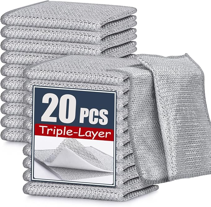 Navona 20 Pcs New Upgrade Steel Wire Dishcloth, Triple-Layer Steel Wire by Welcometobuy%EF%BC%81