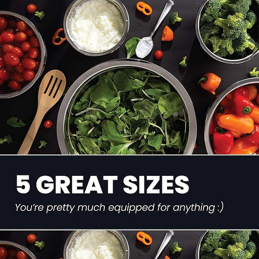 WHYSKO Meal Prep Stainless Steel Mixing Bowls Set, Refrigerator, and Kitchen - Image 2
