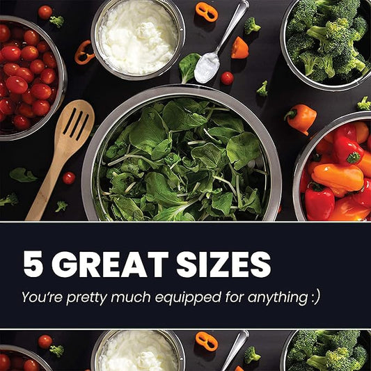 WHYSKO Meal Prep Stainless Steel Mixing Bowls Set, Refrigerator, and Kitchen - Image 2