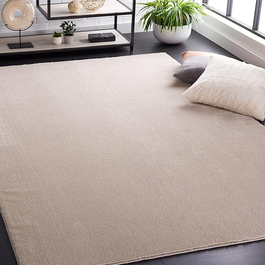 SAFAVIEH Revive Collection Accent Rug - 4' x 6', Beige, Solid Design, Non-Shedding & Easy Care, Ideal for High Traffic Areas in Entryway, Living Room, Bedroom (REV102B)