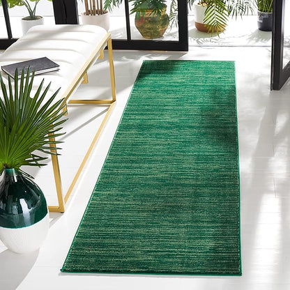 SAFAVIEH Vision Collection Runner Rug - 2'2" x 10', Dark Green, Modern Ombre Design, Non-Shedding & Easy to Clean, Ideal for Foyer, Hallway, Bedroom (VSN606Y)