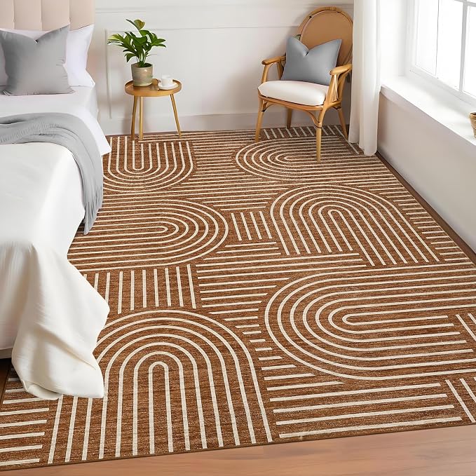 Washable Rug 3x5 Area Rugs for Living Room, Abstract Rug for Bedroom, Soft - Image 3