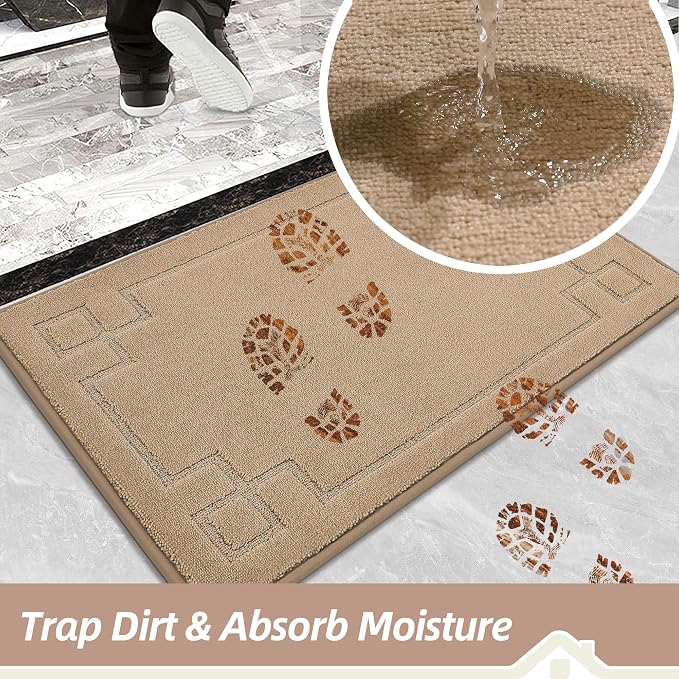 BEQHAUSE Door Mat 32" x 48", Non-Slip Door Mats Indoor Entryway Rugs Washable - Image 3