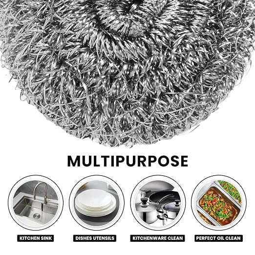 16 Pcs Steel Wool Pads, Stainless Steel Scrubber, Metal Scrubber, Dishwashing - Image 3