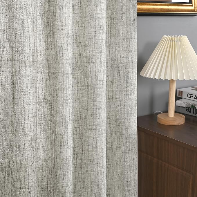 YoungsTex Dark Grey Linen Kitchen Curtains 40 Inches Long - Image 6