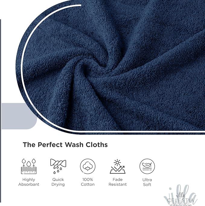 100% Cotton Wash Cloth for face & Body Set of 12, Sustainable, Highly Absorbent - Image 3