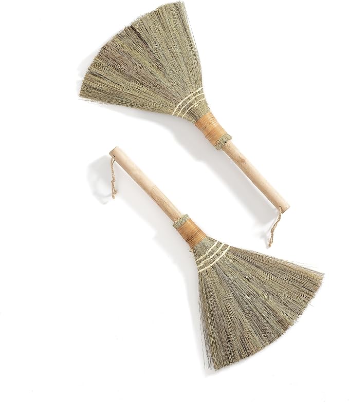 Set of 2 Vietnamese Soft Bristle Brooms, Asian Straw Broom by TTSForHome