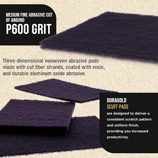 Dura-Gold Premium 6" x 9" Purple Medium Fine 600 Grit General Purpose Scuff Pads - Image 3