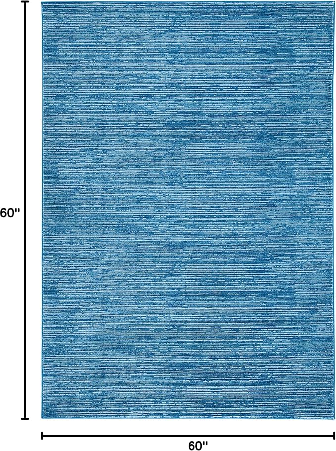 SAFAVIEH Vision Collection Area Rug - 5' Square, Blue, Modern Ombre Design, Non-Shedding & Easy to Clean, Ideal for Living Room, Bedroom, Dining Space (VSN606M)