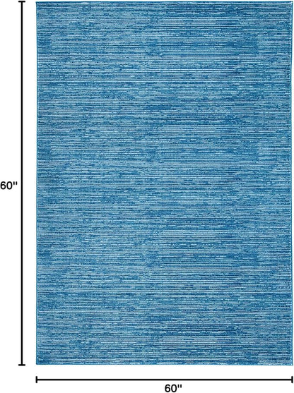 SAFAVIEH Vision Collection Area Rug - 5' Square, Blue, Modern Ombre Design, Non-Shedding & Easy to Clean, Ideal for Living Room, Bedroom, Dining Space (VSN606M)