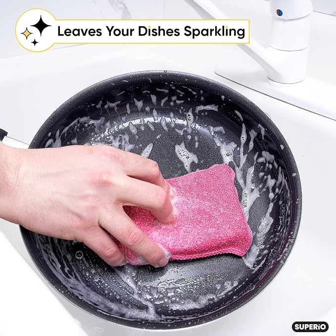 Miracle Microfiber Scrubbing Sponge, Pan and Dish Washing, Super Absorbent and - Image 4