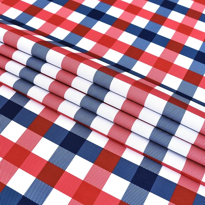 Classic Gingham 4th of July Tablecloth Fabric - Image 9