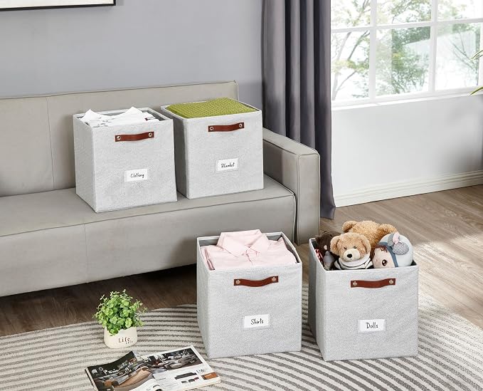 DECOMOMO Storage Cubes, Fabric Organizer Bins - Image 4
