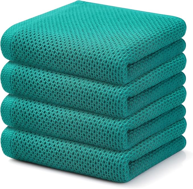 Kitinjoy 100% Cotton Waffle Weave Kitchen Hand Towels by Kitinjoy