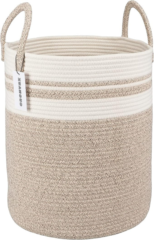 Cotton Rope Laundry Basket Hamper by XUANGUO