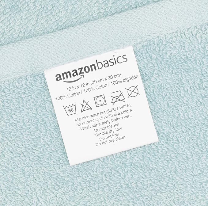 Amazon Basics face Towels for Bathroom, 100% Cotton Extra Absorbent washcloth - Image 6