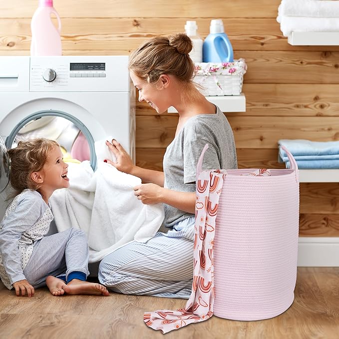Cotton Rope Laundry Basket Hamper - Image 4