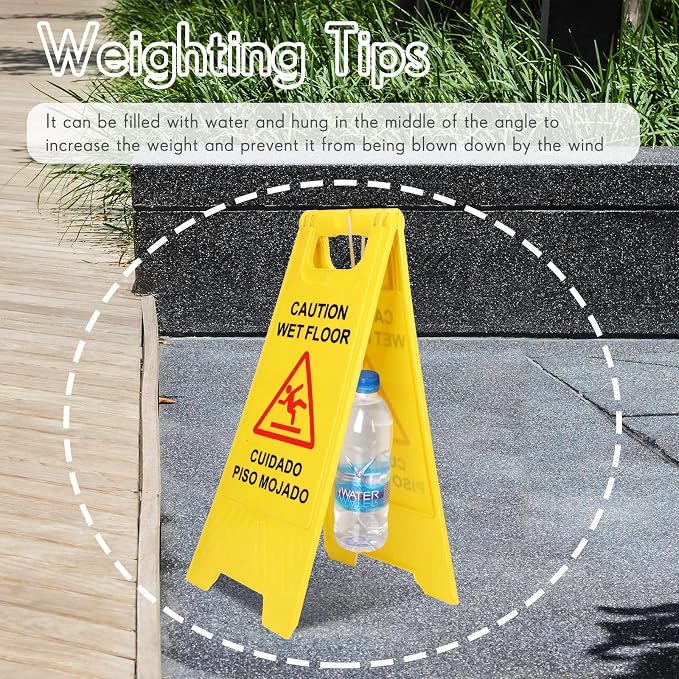 Macarrie 20 Pack Caution Wet Floor Sign Yellow Wet Floor Double Sided Signs - Image 7