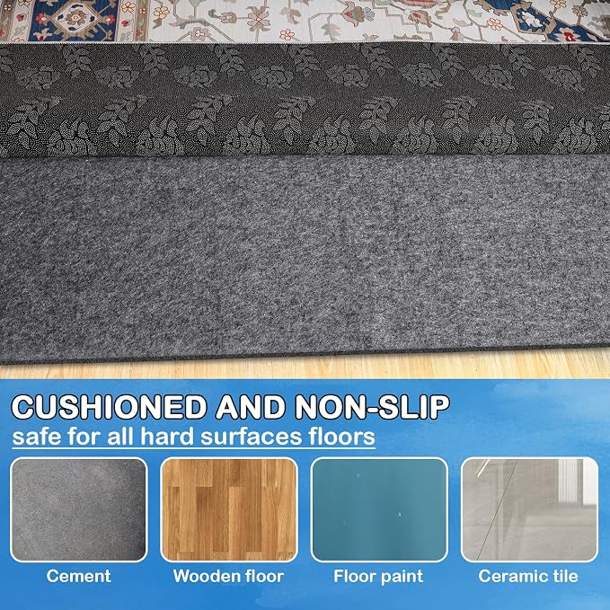 Non-Slip Rug Pads 1/4” Thick, 2x10Ft Waterproof Rugs Non Skid Rug Pad - Image 4