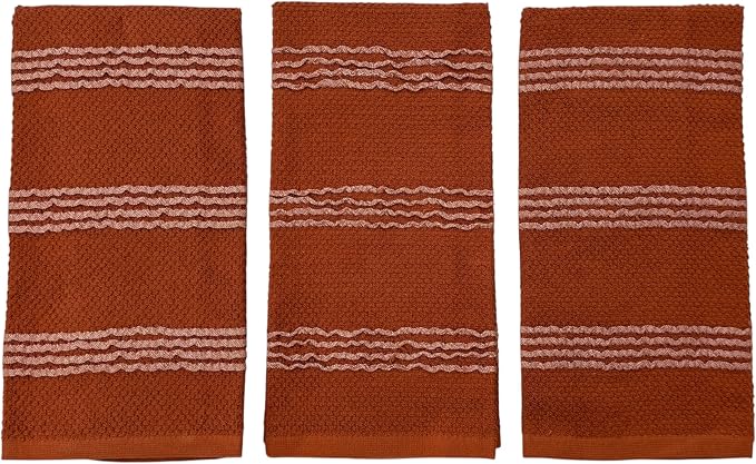 Serafina Home Terracotta Orange Rust Kitchen Hand Dish Towels: Oversized 18" x - Image 8