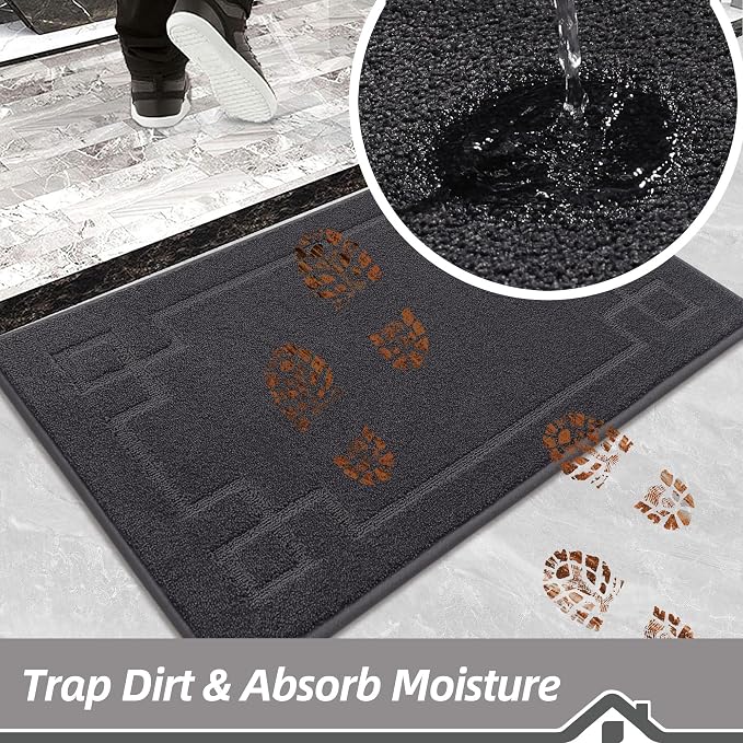 BEQHAUSE Door Mat 20" x 32", Non-Slip Door Mats Indoor Entryway Rugs Washable - Image 3