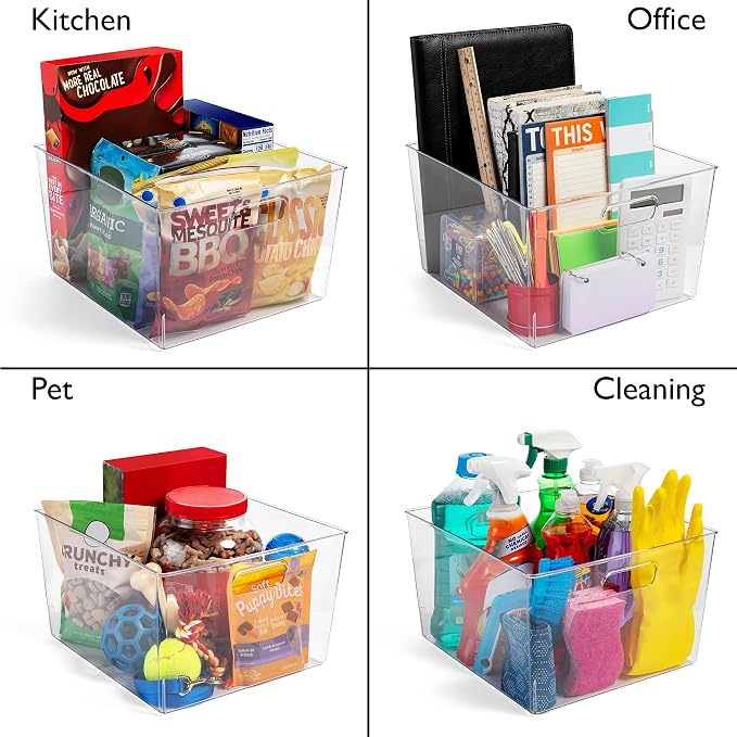 ClearSpace Clear Plastic Storage Bins – XL 6 Pack Perfect Kitchen or Pantry - Image 5