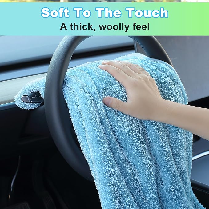 JOYMOOP Microfiber Towels for Cars, 35.4" x 23.6" Car Drying Towel, Quick - Image 5