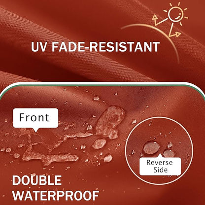 Outdoor Chair Cushions Set of 2: Waterproof & Fade Resistant Deep Seat Cushion for Patio Furniture - 24 x 24 x 3 Inch Chair Pads with Ties and Hidden Zipper - Patio Chair Cushion Replacement, Rust
