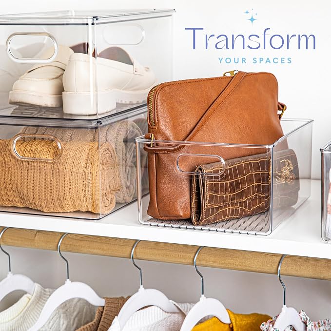 Plastic Food Storage 4 Pack Clear Container Bin - Image 2