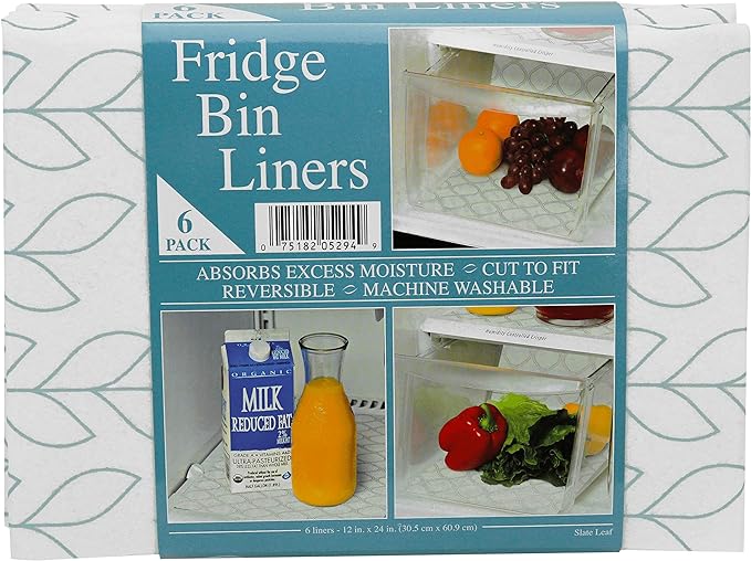 Refrigerator Liners, Shelf Liner, Absorbent Fridge Liners, 12 Inch x 24 Inch by EnvisionHome
