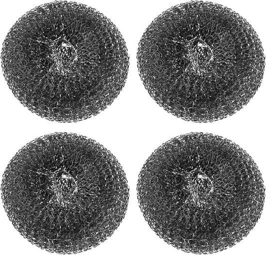 HARFINGTON 4pcs Stainless Steel Scrubber Pad, Barbecue Grill Cleaning Scrubber by HARFINGTON
