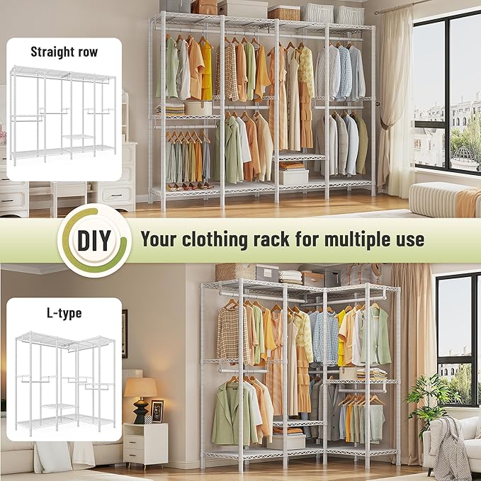 Raybee Heavy Duty Clothes Rack for Hanging Clothes, Clothing Rack - Image 3