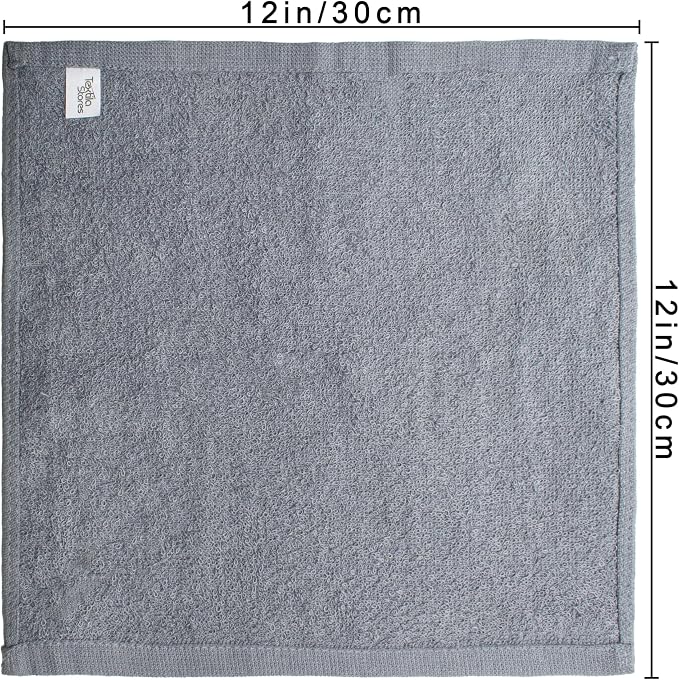 Basic Wash Cloths 12x12 Inches – Pack of 12 – Grey Color – Soft and Absorbent - Image 3