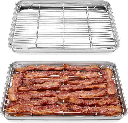 Homikit Baking Sheet with Rack Set, 20x14 Inches Large Stainless Steel Cookie by Homikit